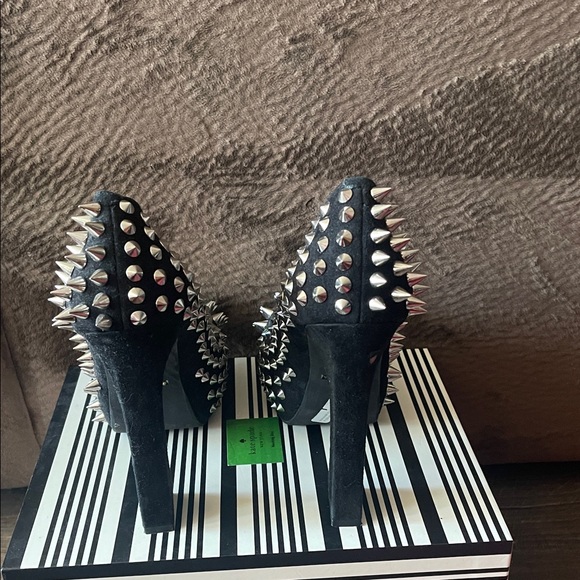 Jeffrey Campbell Black Silver Studded Heels - Picture 3 of 7